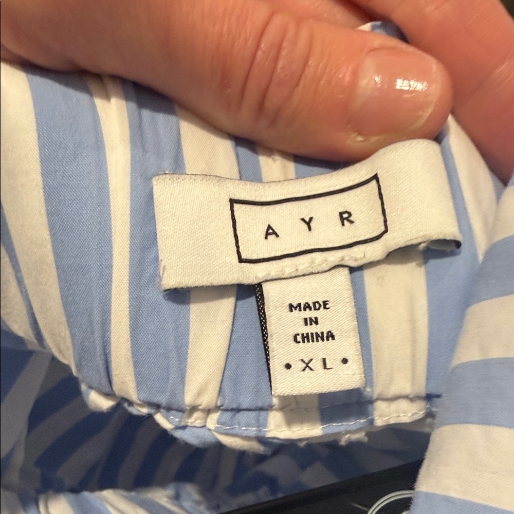 AYR Blue & White Staycation short and shirt set - Picture 3 of 3
